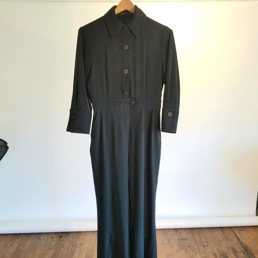Zara Junpsuit with pockets (dark green, medium)